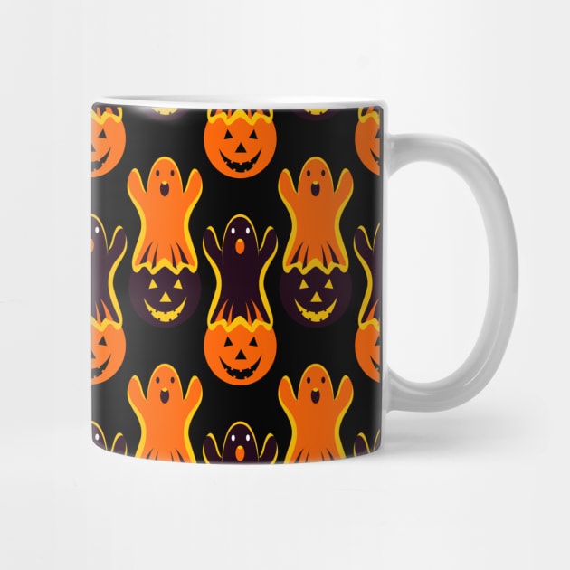 Halloween Ghost Pumpkin Pattern mask by Salma Ismail